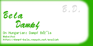 bela dampf business card